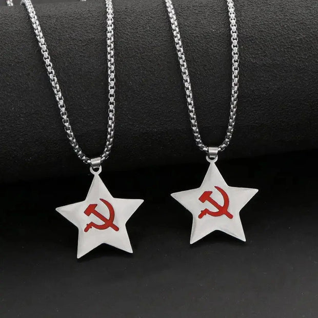 USSR Faith Five-Pointed Star Pendant Necklace Men Fashion Jewelry Chain Boy EDC Gadgets Lovers Gifts For Male Female Women Girls Brodster Market