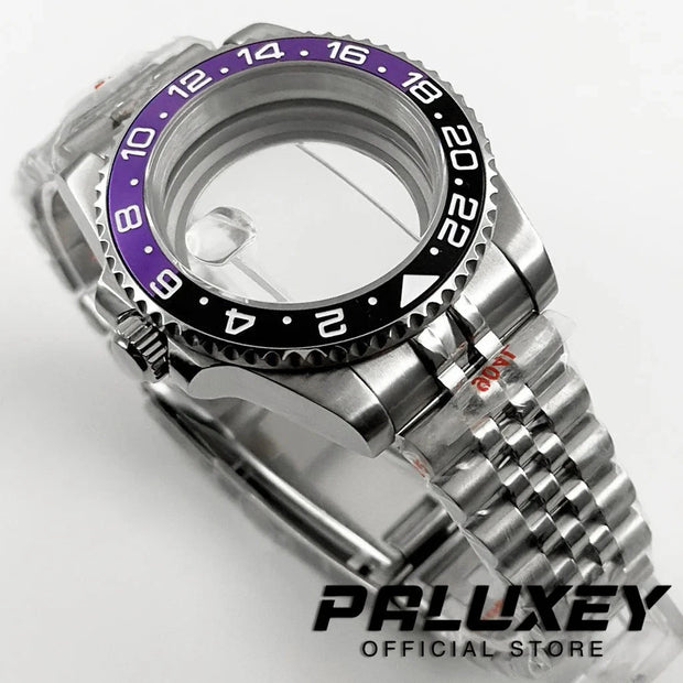 NH35 40mm Diver Waterproof For NH34 NH35 NH36 ETA2824 Movement Black Purple GMT Bezel Sapphire Glass Watch Case Glide Lock Clasp Brodster Market