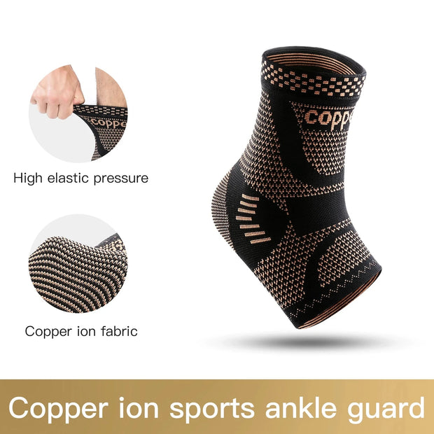 1 PC Outdoor Sports Knitting Elastic Copper Ankle Protection, Ankle Sprain Protection, Ankle Wrist Daily Exercise Cycling equipm Brodster Market