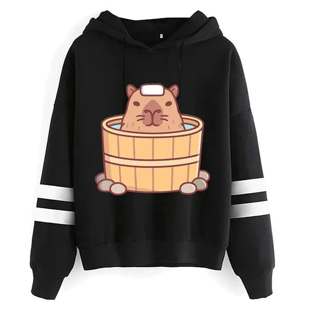 Kawaii Cartoon Capybara Hoodies Women/men Harajuku Fashion Graphic Streetwear Unisex Winter Warm Sweatshirts Hooded Female/male Brodster Market