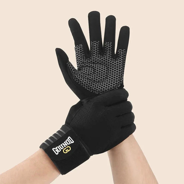 2PC Full-finger Fitness Gloves Sports Breathable Wristbands Wear-resistant Barbell Equipment Weightlifting Iron Sports Gloves Brodster Market