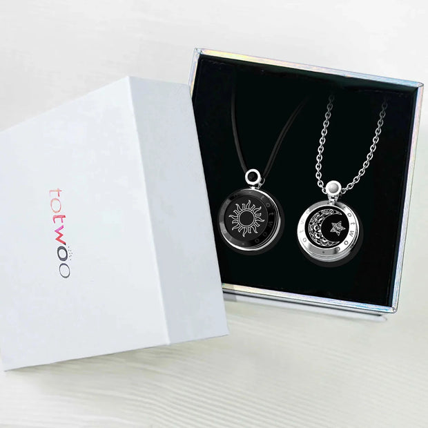 Totwoo Couple Touch Necklaces with Natural Agate for long distance relationship gifts Brodster Market