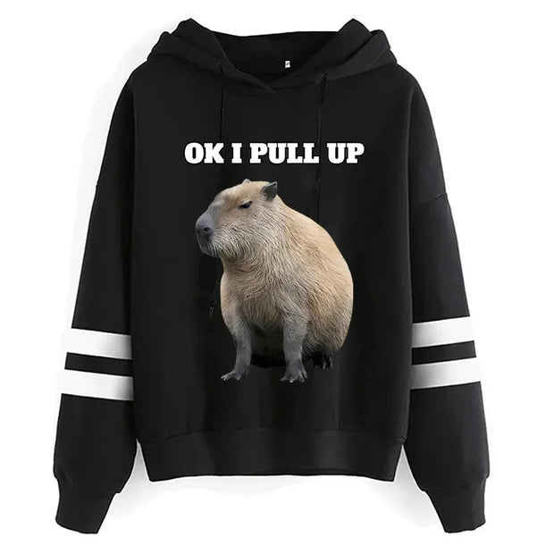 Kawaii Cartoon Capybara Hoodies Women/men Harajuku Fashion Graphic Streetwear Unisex Winter Warm Sweatshirts Hooded Female/male Brodster Market