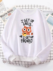 I Get Up Are Lazy Cute Cat Women Hoodies Harajuku Crewneck Hoodie Fashion Oversize Hoody Casual Comfortable Female Tracksuit Brodster Market