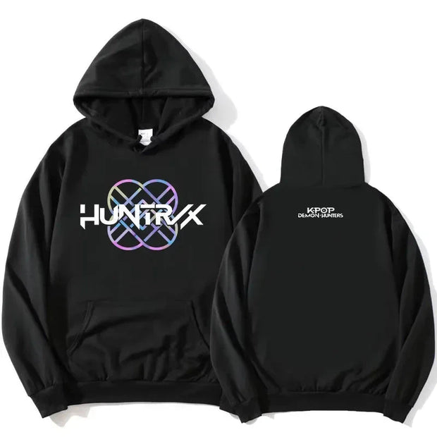 KPop Demon Hunters Huntrix Logo Hoodie Women Men Clothing Loose Fleece Movie Printing 2025 Pullovers Graphic Hoodies Female Top Brodster Market