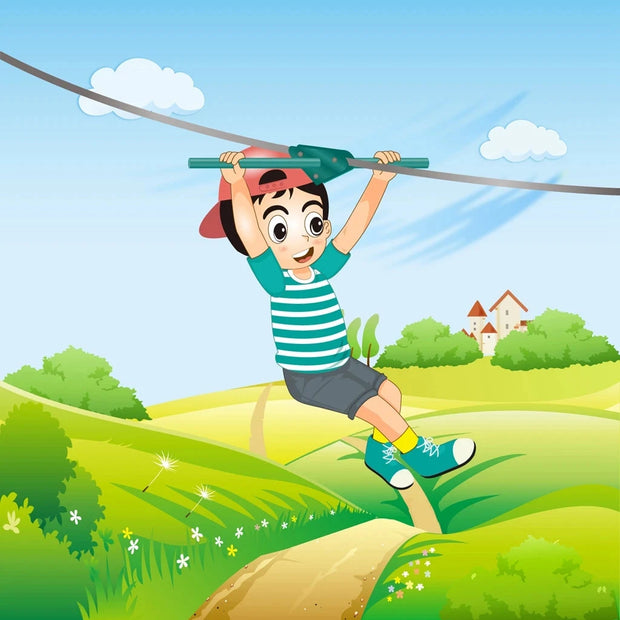 30m Zipline Kit for Kids with Stainless Steel Spring Brake and Seat Trolley with Handle for Backyard Brodster Market