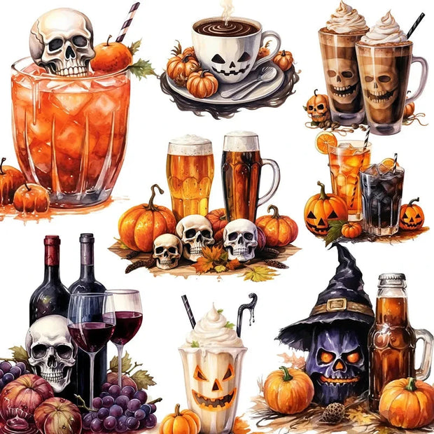 Halloween Drinks Stickers Crafts And Scrapbooking stickers kids toys book Decorative sticker DIY Stationery Brodster Market