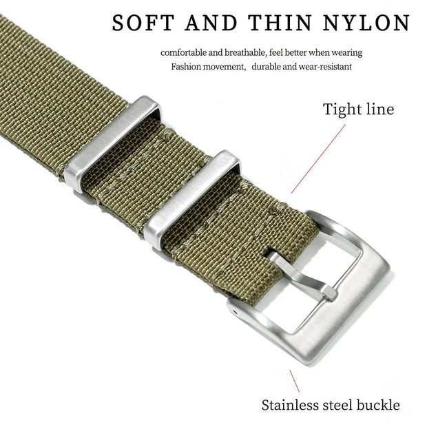 High Quality Nylon Watch Strap 18/20/22mm Brown Green Black Band for Military Casual Watchband Army Sport Bracelet Replace Belt Brodster Market
