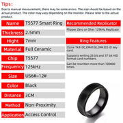 T5577 Chip RFID Black or White Ceramics Smart Finger Rewrite Ring 125KHZ Wear for Men or Women Brodster Market
