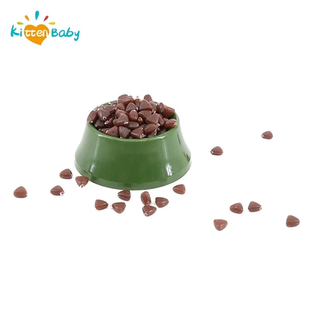 1/12 Dollhouse Miniature Pet Dog Cat Food On Bowl Kitchen Garden Decor Meow Food Bowl Doll House Accessories Brodster Market