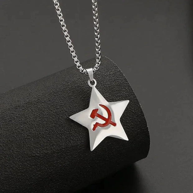 USSR Faith Five-Pointed Star Pendant Necklace Men Fashion Jewelry Chain Boy EDC Gadgets Lovers Gifts For Male Female Women Girls Brodster Market
