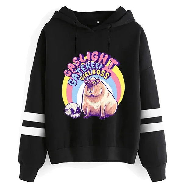 Kawaii Cartoon Capybara Hoodies Women/men Harajuku Fashion Graphic Streetwear Unisex Winter Warm Sweatshirts Hooded Female/male Brodster Market