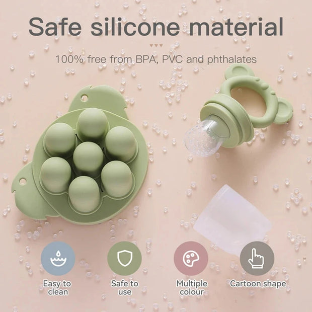 Baby Fruit Feeder Food Grade Silica Gel Pacifier Silicone Teething Nipple Feeding Grind Fruits Vegetable for Baby's Meal Feeding Brodster Market