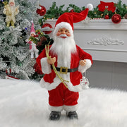 Christmas Sitting Standing Santa Claus Figurines Doll Cute 12inch Xmas Tree Party Ornament Table Office Fireplace Home Decor