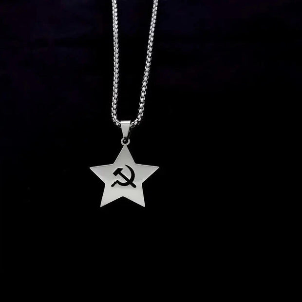 USSR Faith Five-Pointed Star Pendant Necklace Men Fashion Jewelry Chain Boy EDC Gadgets Lovers Gifts For Male Female Women Girls Brodster Market