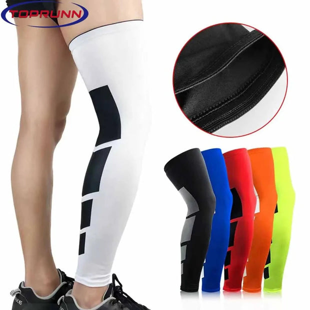 TopRunn 1PCS Super Elastic Basketball Leg Warmers Calf Thigh Compression Sleeves Knee Brace Soccer Volleyball Cycling Brodster Market