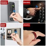 7MM  Skull Carbon Fiber Band Epoxy CUID Chip Ring or Fashion Dragon Pattern Metal Band T5577 Chip Ceramic Finger Ring Brodster Market