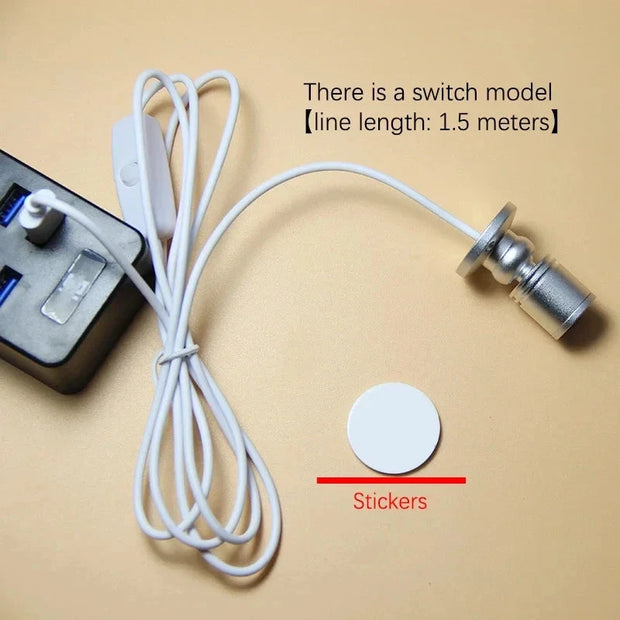 LED USB 5V 3W Led Spot Light Surface Mounted Cabinet Showcase Counter Jewelry Lamp Rotatable Angle Ceiling Mini Spotlight Brodster Market