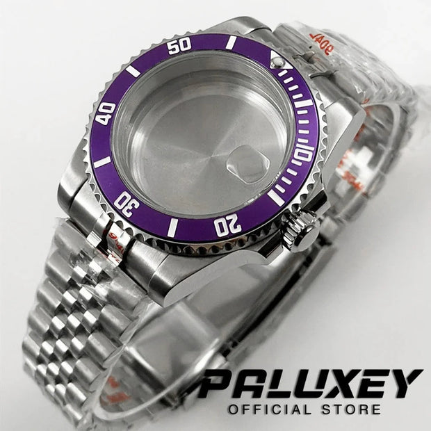 NH35 40mm Diver Waterproof For NH34 NH35 NH36 ETA2824 Movement Black Purple GMT Bezel Sapphire Glass Watch Case Glide Lock Clasp Brodster Market