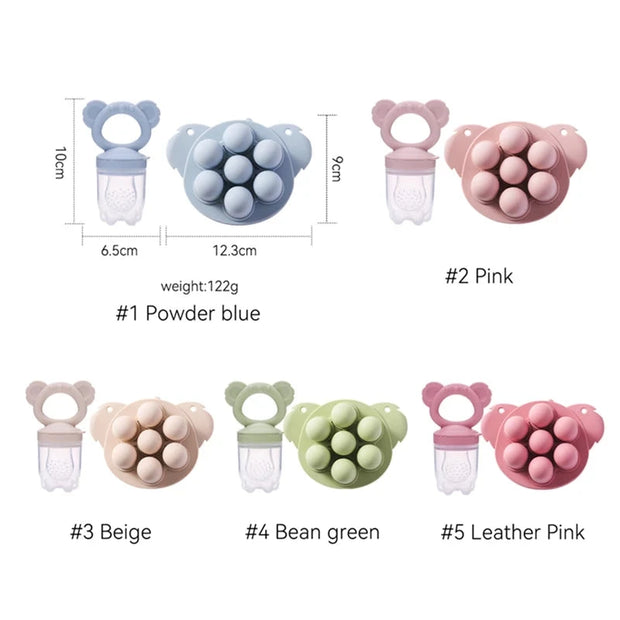 Baby Fruit Feeder Food Grade Silica Gel Pacifier Silicone Teething Nipple Feeding Grind Fruits Vegetable for Baby's Meal Feeding Brodster Market