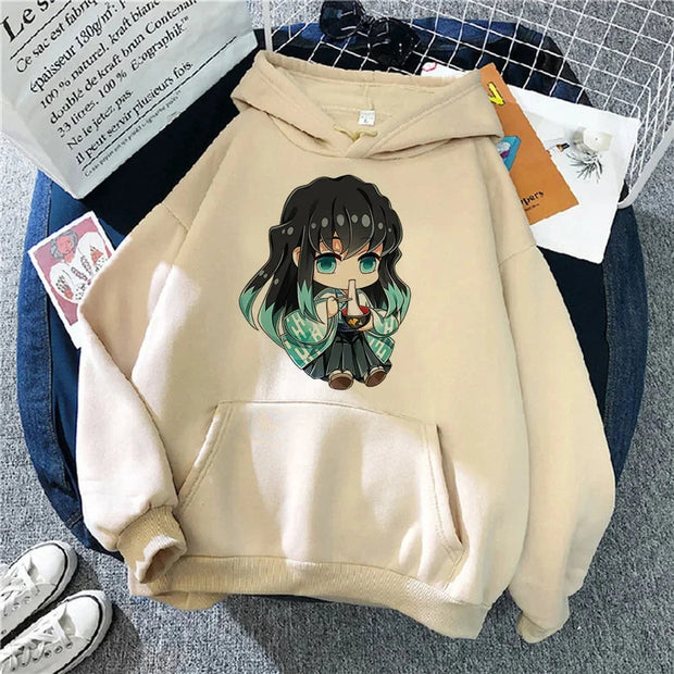Tokito Hoodies Women Japanese Anime Hood Women 90s Sweater Casual Sweatshirts for Women Winter Fleece Harajuku Street Hoody Brodster Market