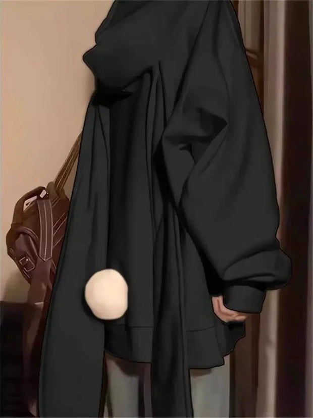 2025 Autumn Kawaii Bunny Big Extra Ears Hoodie Long Sleeve Hooded Sweatshirt Y2K Style Fashion Rabbit Oversized Zip-up Hoodies Brodster Market