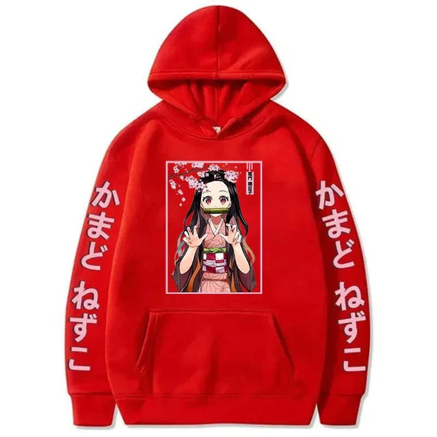 Autumn And Winter Popular Anime Kamado Nezuko Printed Hooded Hoodies For Women Coat Fashion Plus Size Clothing Brodster Market
