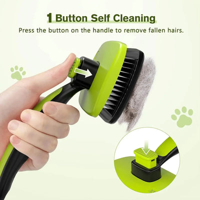 Pecute Self-Cleaning Slicker Brush for Dogs Cats Lightweight Brush for Shedding Massaging Grooming Brush Gently Removes Brodster Market