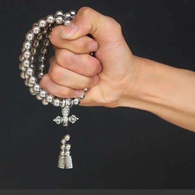 Titanium Steel Bracelet Necklace Chain Prayer Beads Self Defense Waist Faith Buddha Cross Pendant Mens Gadgets For Jewelry Gifts Brodster Market