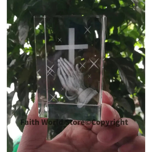 Christianity Catholicism BEST Christmas gift Religious efficacious Pray HOME family Safety Talisman 3D Crystal THE CROSS statue