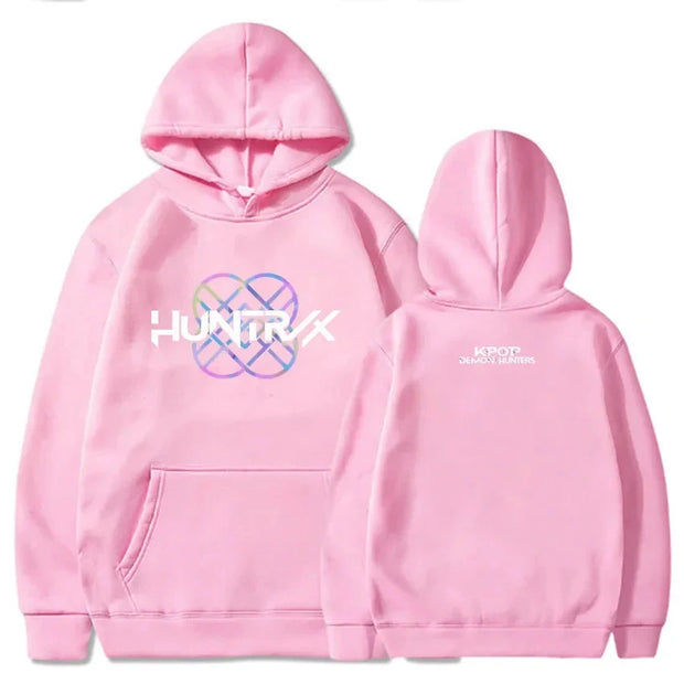 KPop Demon Hunters Huntrix Logo Hoodie Women Men Clothing Loose Fleece Movie Printing 2025 Pullovers Graphic Hoodies Female Top Brodster Market