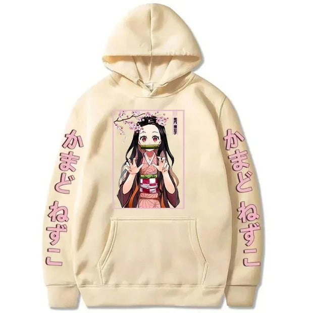 Autumn And Winter Popular Anime Kamado Nezuko Printed Hooded Hoodies For Women Coat Fashion Plus Size Clothing Brodster Market